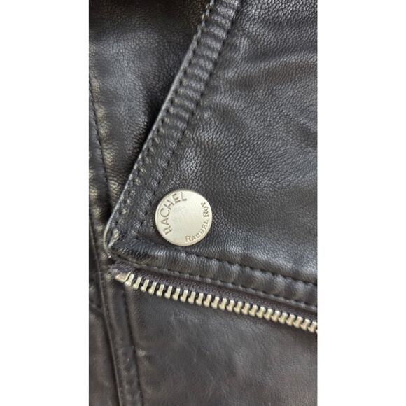 Rachel Roy Faux Leather Moto Jacket XL w/ Removable Fur Collar - Picture 14 of 16